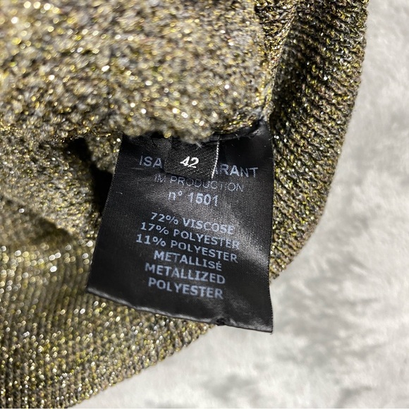 Isabel Marant Metallic Shimmer Knit Short Sleeve Top Size 42 - Picture 6 of 7